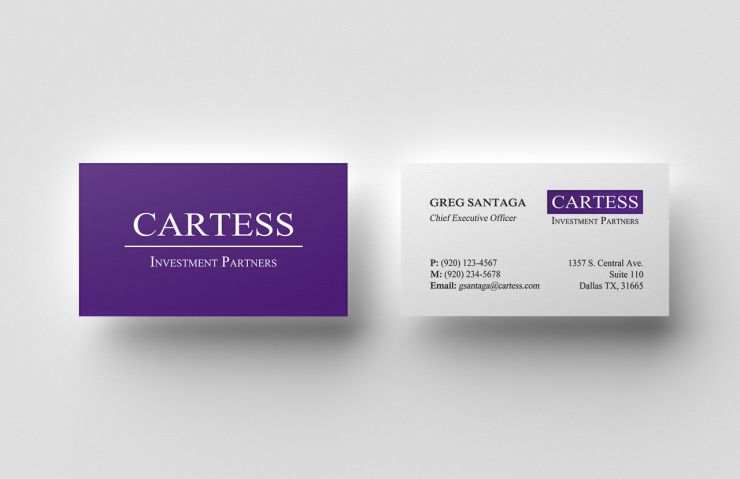 Business Card Mockup for Cartess Investment Partners