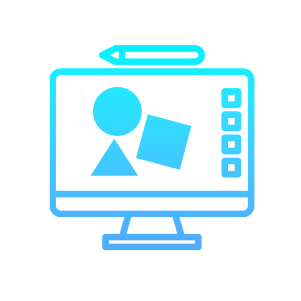 Graphics on computer to show graphic design services for Trinamic Digital Solutions